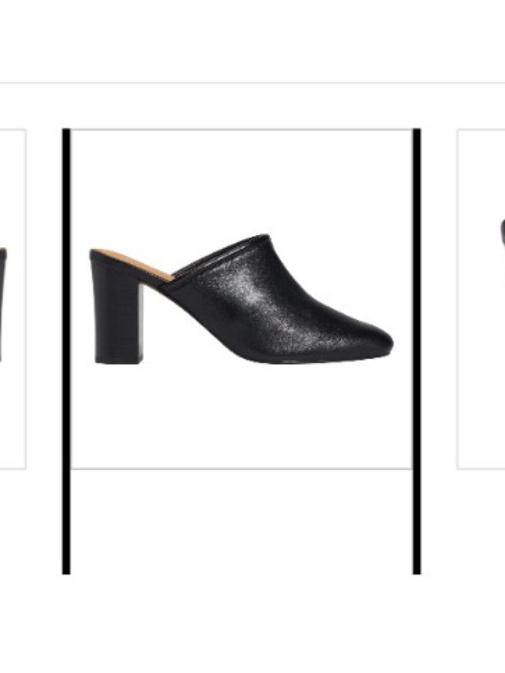 JOHNSTON & MURPHY Black Genuine Leather Mule Heels